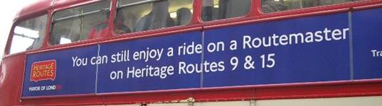 Advert: You can still enjoy a ride on a Routemaster on Heritage Routes 9 and 15