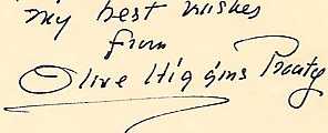 Olive Higgins Prouty Autograph