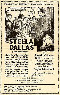 Advertisement for "Stella Dallas," 1925