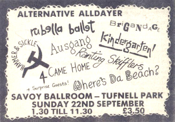 Rubella Ballet Alternative All-Dayer advert (DC Collection)