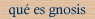 qu&eacute; es gnosis