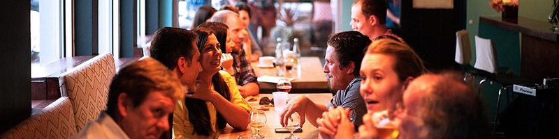 Happy family eating together