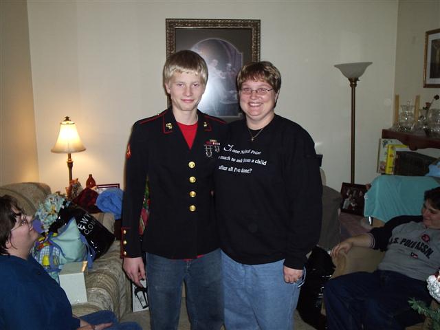 Suzanne and Nate in Marine blouse
