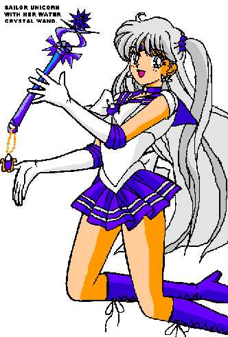 Sailor unicorn with her Water Crystal Wand