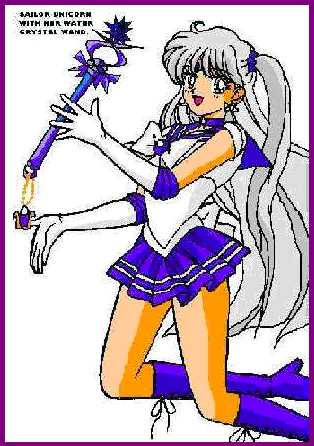 Sailor Unicorn with her Water Crystal Wand.