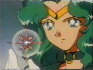 With Sailor Uranus, Sailor Neptune goes in search of pure hearts, only to find that they are in their own. (here she is looking at Sailor Venus's)