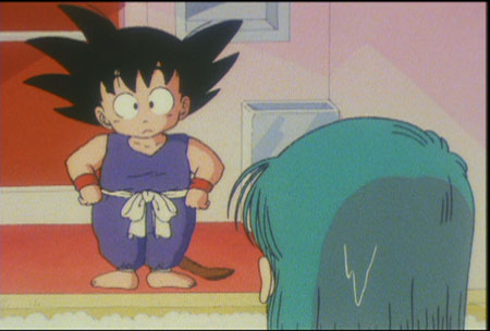 little goku with little bulma!