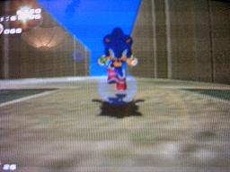 Down the side of the building