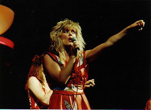 Click to see it big! Bernie during her days as lead singer in The Nolans, with thanks to Pete Molloy.