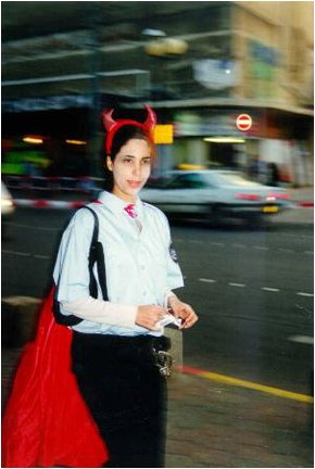 On the streets of Tel-Aviv,PoliceWomen,Purim,1998