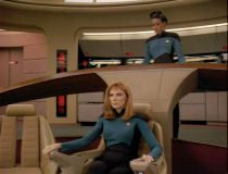 Beverly kickin' ass in the big chair