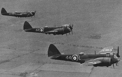 3 Blenheims in flight