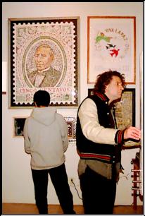 Michael Thompson views the exhibit