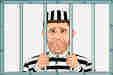 jailed man behind bars