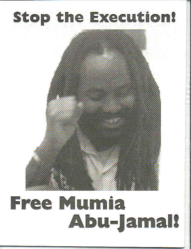 Stop the execution, free Mumia-with photo of Mumia