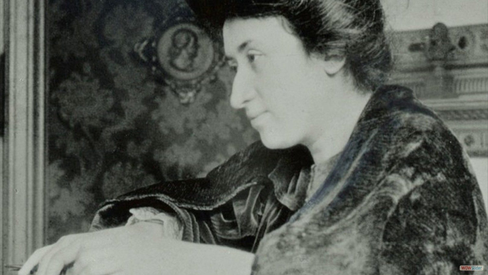 Rosa Luxemburg at her desk in her Berlin apartment (c. 1907)