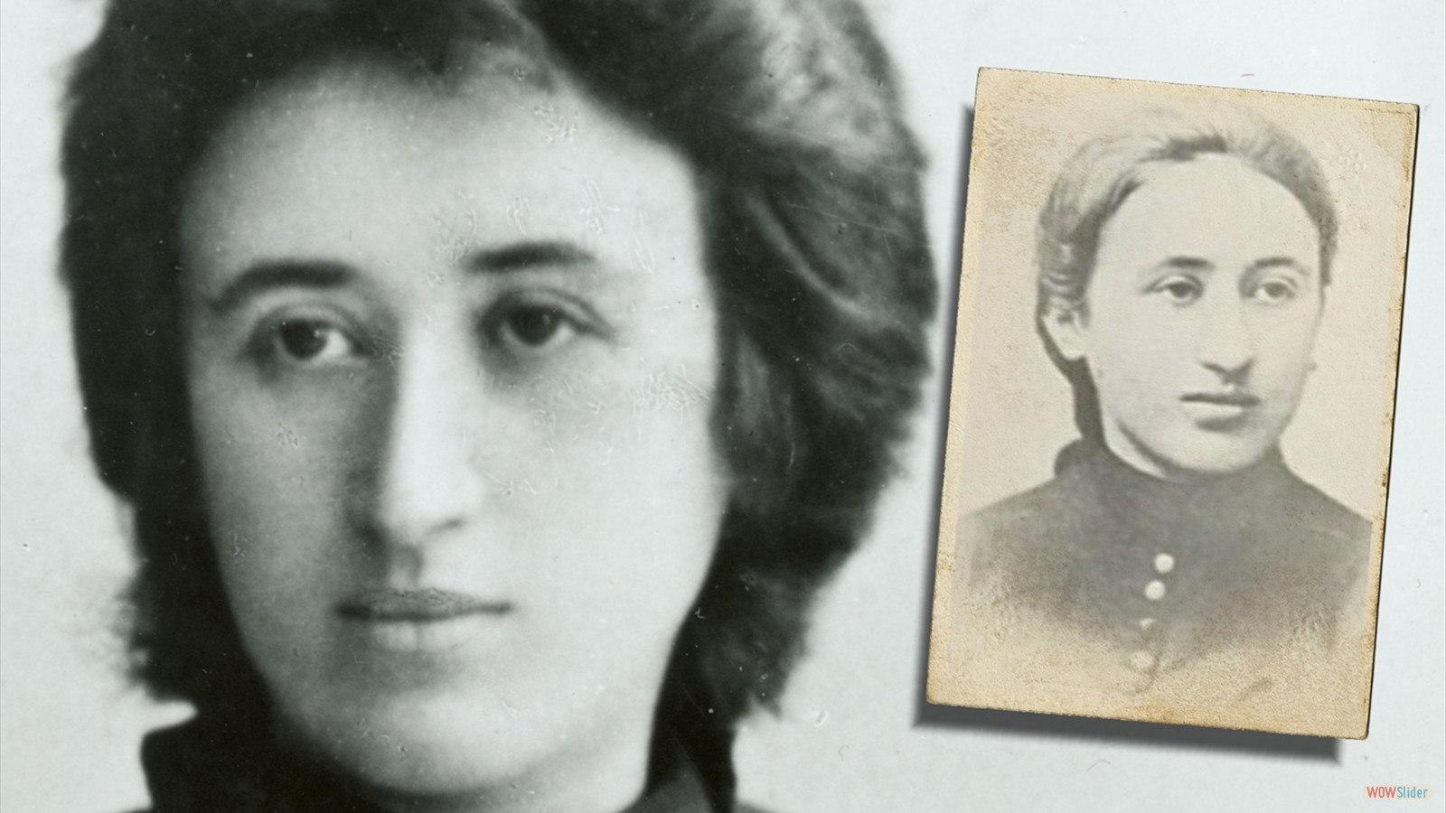 Portrait of Rosa Luxemburg, age 22. (on the left) and in her teens (c. 1885)