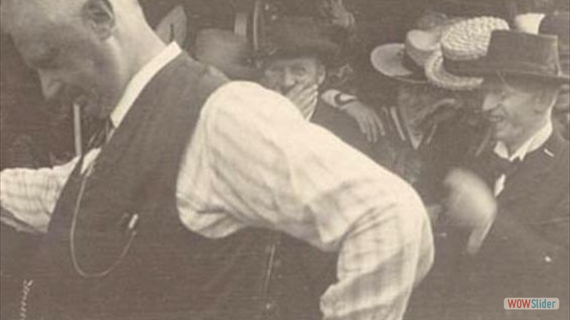 1904 Socialist International Congress in Amsterdam - Dutch socialist leader Henri Van Kol leads the fun after the day’s debates.