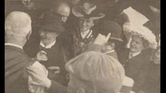1904 Socialist International Congress in Amsterdam - Dutch socialist leader Henri Van Kol leads the fun after the day’s debates.