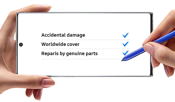 Accidental damage, Worldwide cover, Repairs by genuine parts