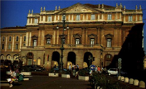 The exterior of La Scala Theatre