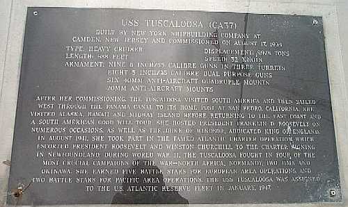 USS Tuscaloosa history marker
