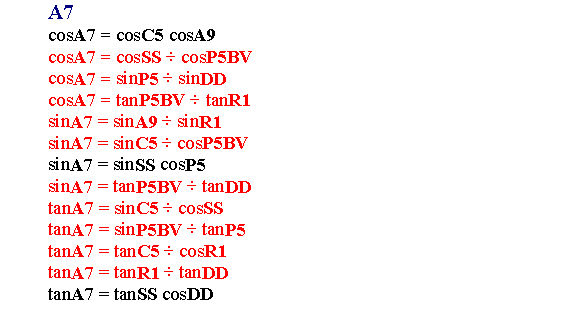 A7 Formulas