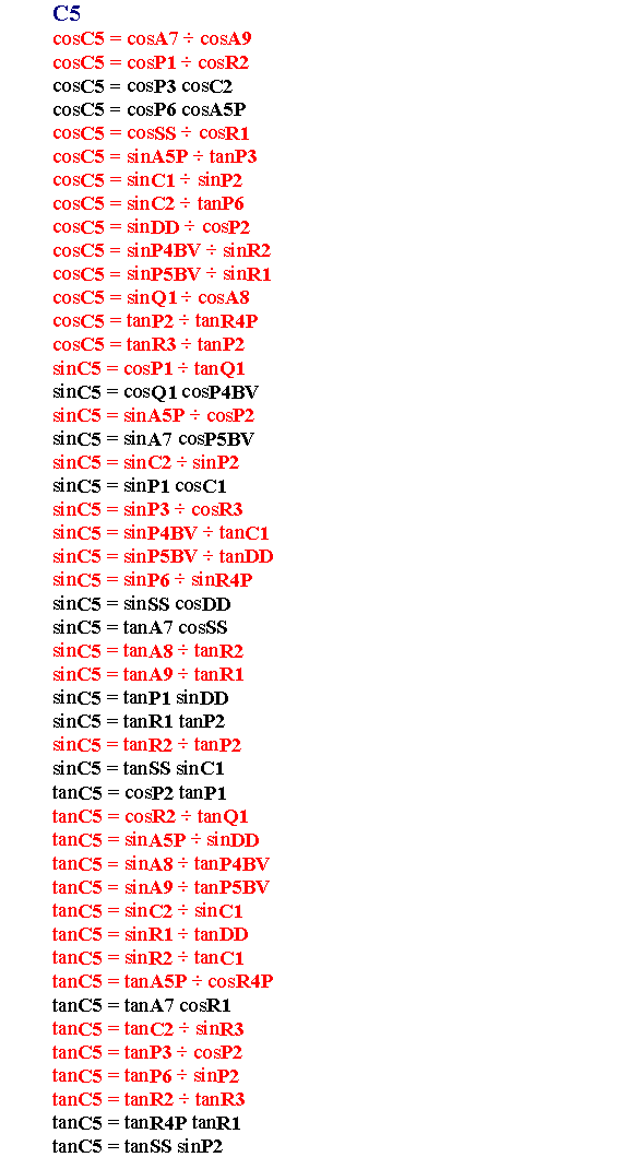C5 Formulas