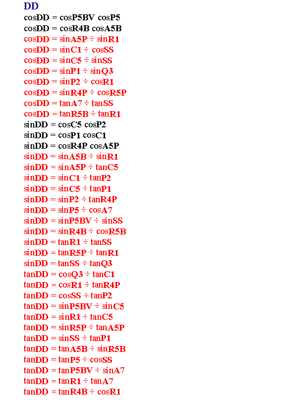DD Formulas