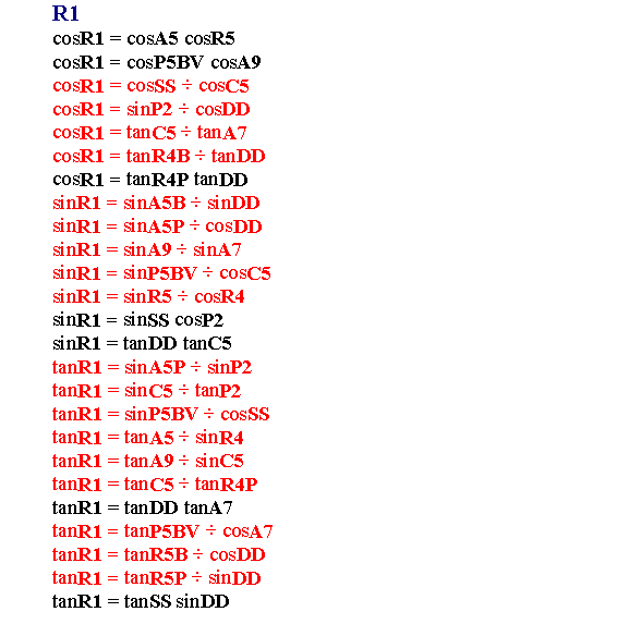 R1 Formulas