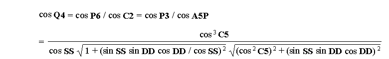 Formulas derived from Vector Products