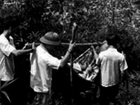 Hồ Chí Minh nằm trên võng