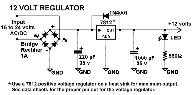 simple 12 volt regulator schematic